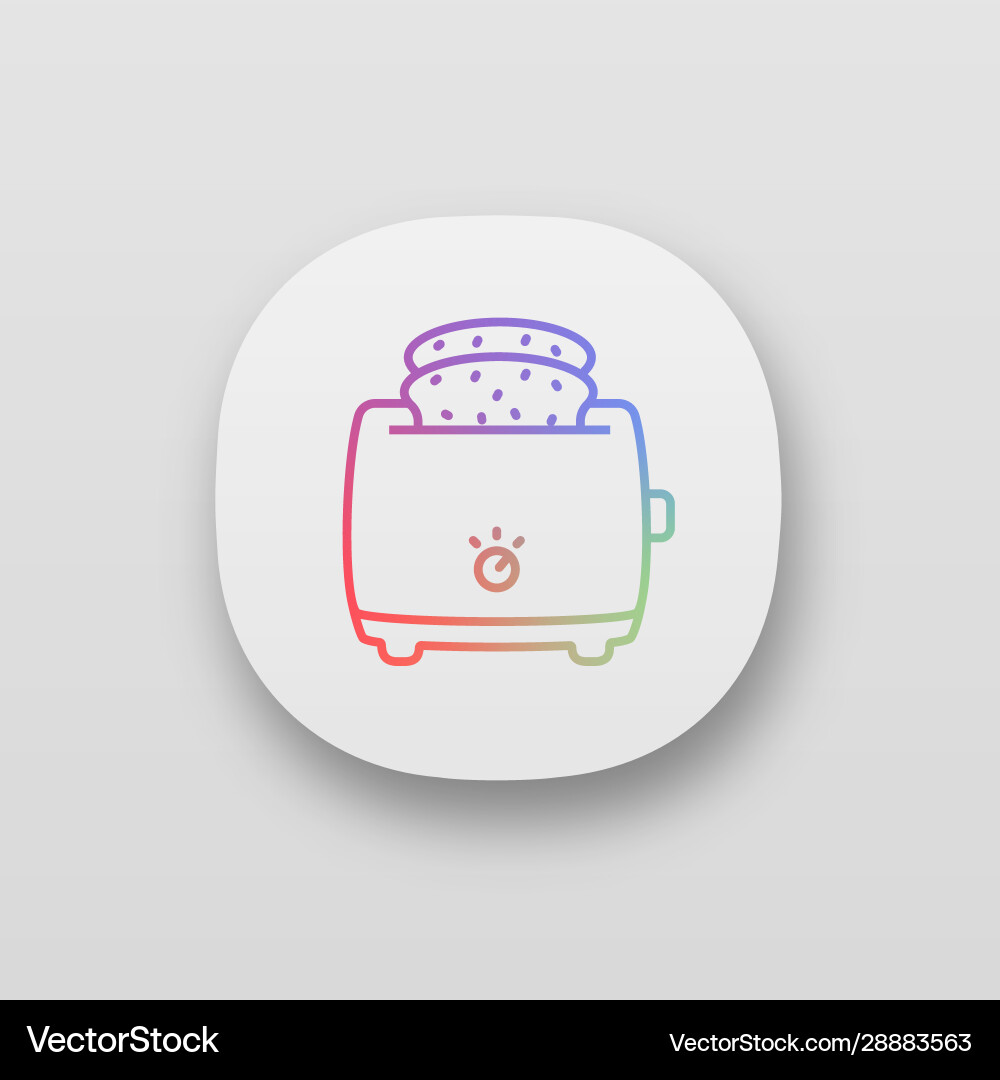 Slice toaster with toast app icon Slice toaster with toast app icon Vector Image