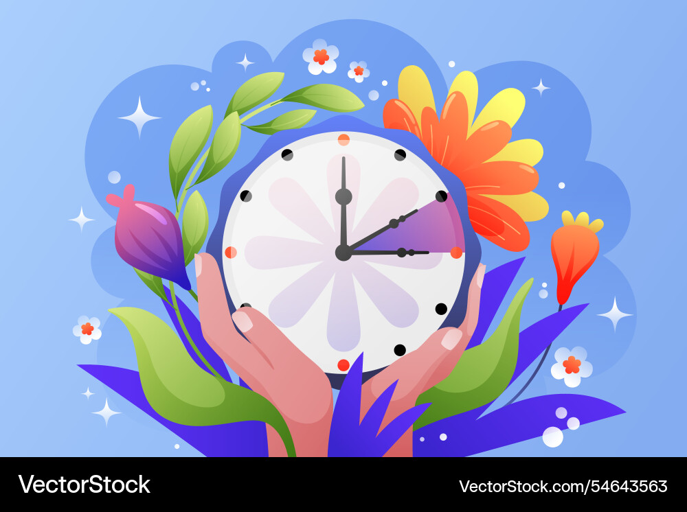 Spring forward in gradient design vector image