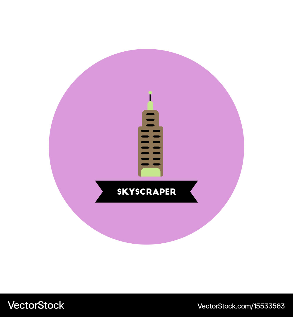 Stylish icon in color circle building skyscraper vector image