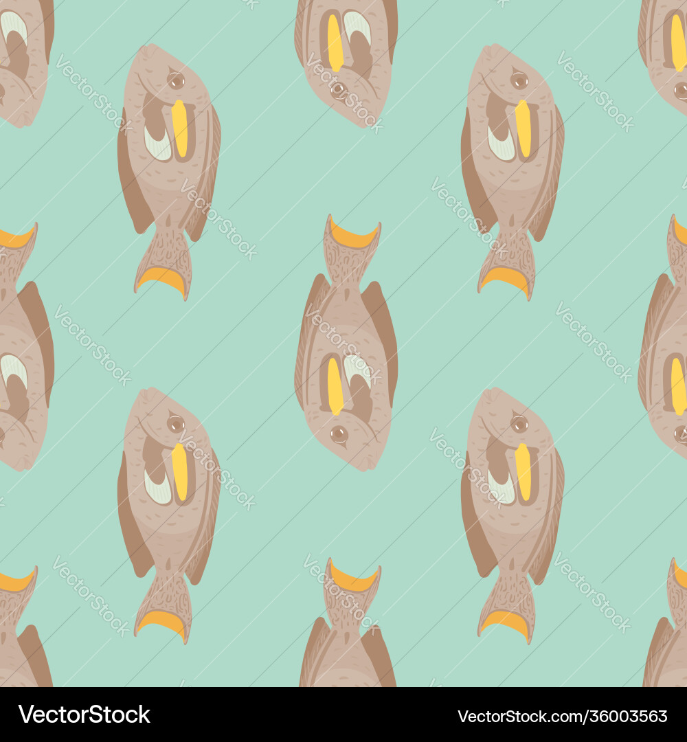 Underwater zoo seamless pattern with simple beige Underwater zoo seamless pattern with simple beige vector image
