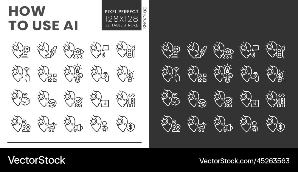 Using artificial intelligence big pixel perfect Using artificial intelligence big pixel perfect vector image
