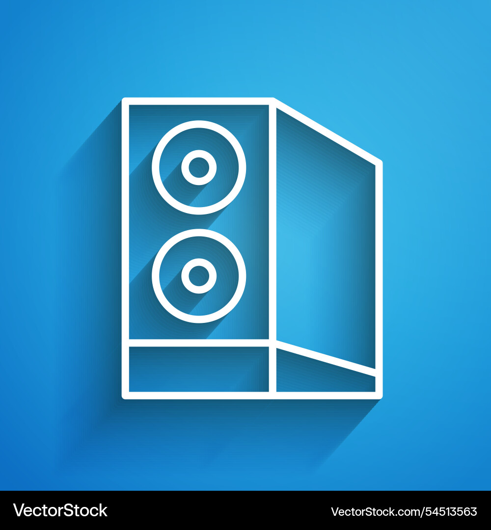 White line case of computer icon isolated on blue White line case of computer icon isolated on blue vector image