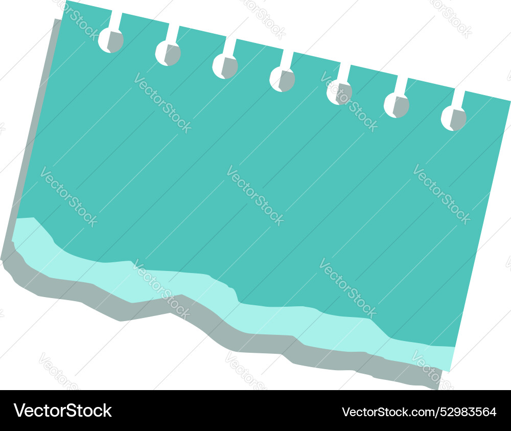 Blank torn notepad page with holes is showing Vector Image