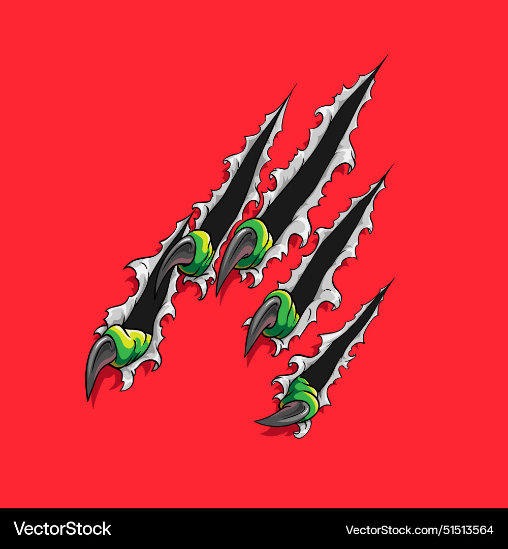 Claws dragon dinosaur monster tearing Claws dragon dinosaur monster tearing vector image