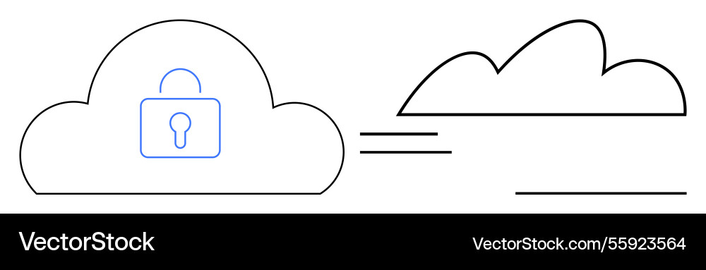 Cloud computing security highlighted Cloud computing security highlighted vector image