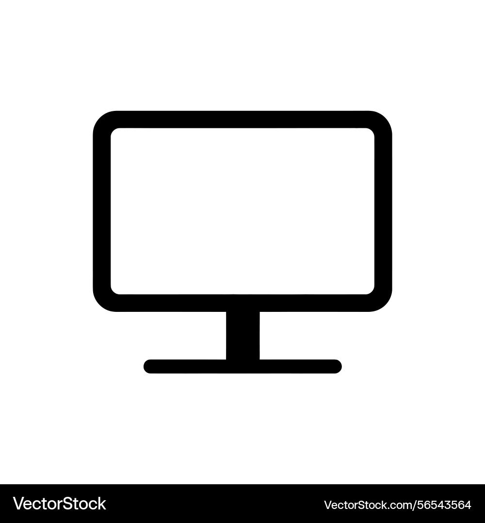 Computer monitor icon with transparent background Vector Image