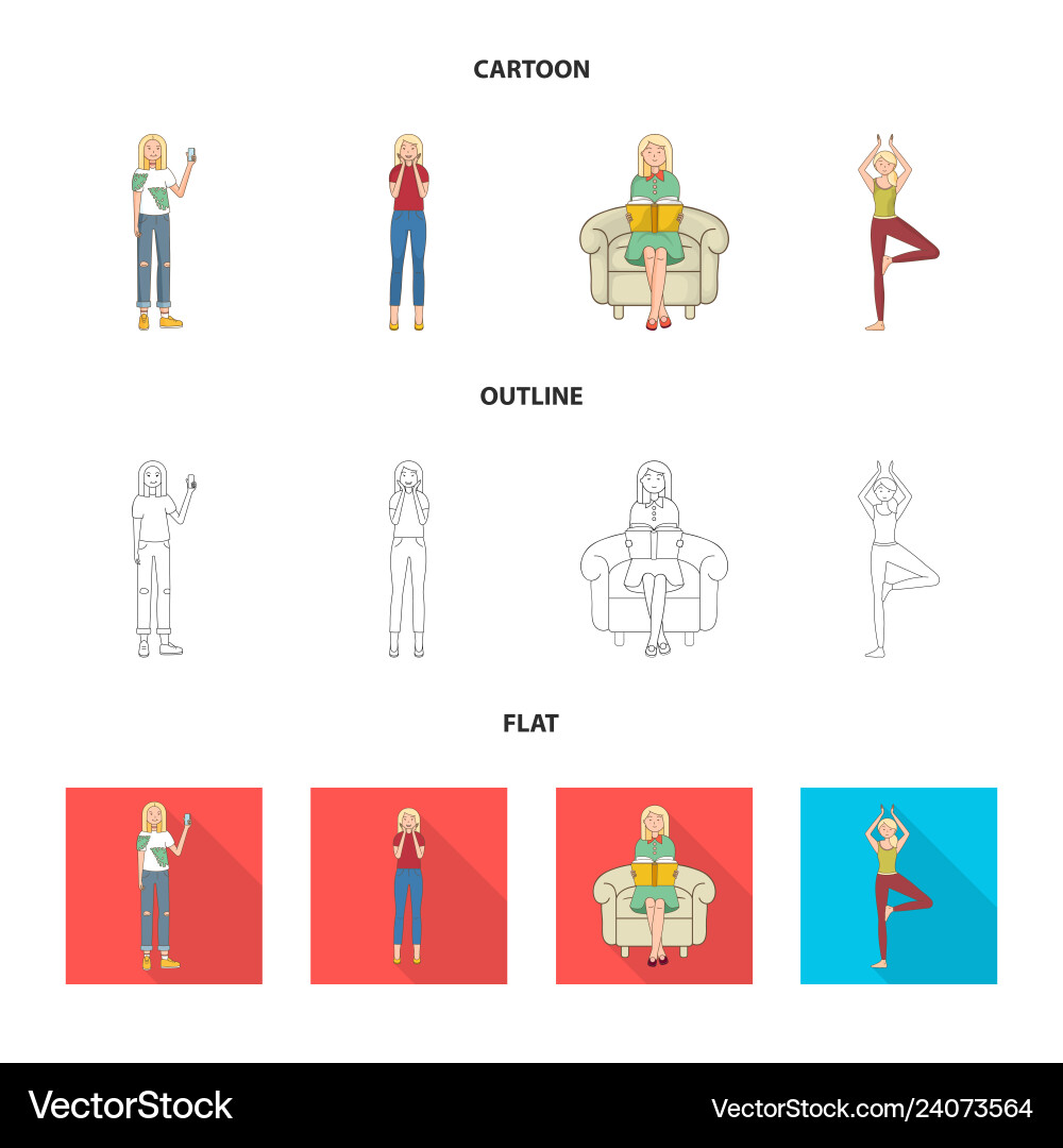 Isolated object of posture and mood symbol set Vector Image