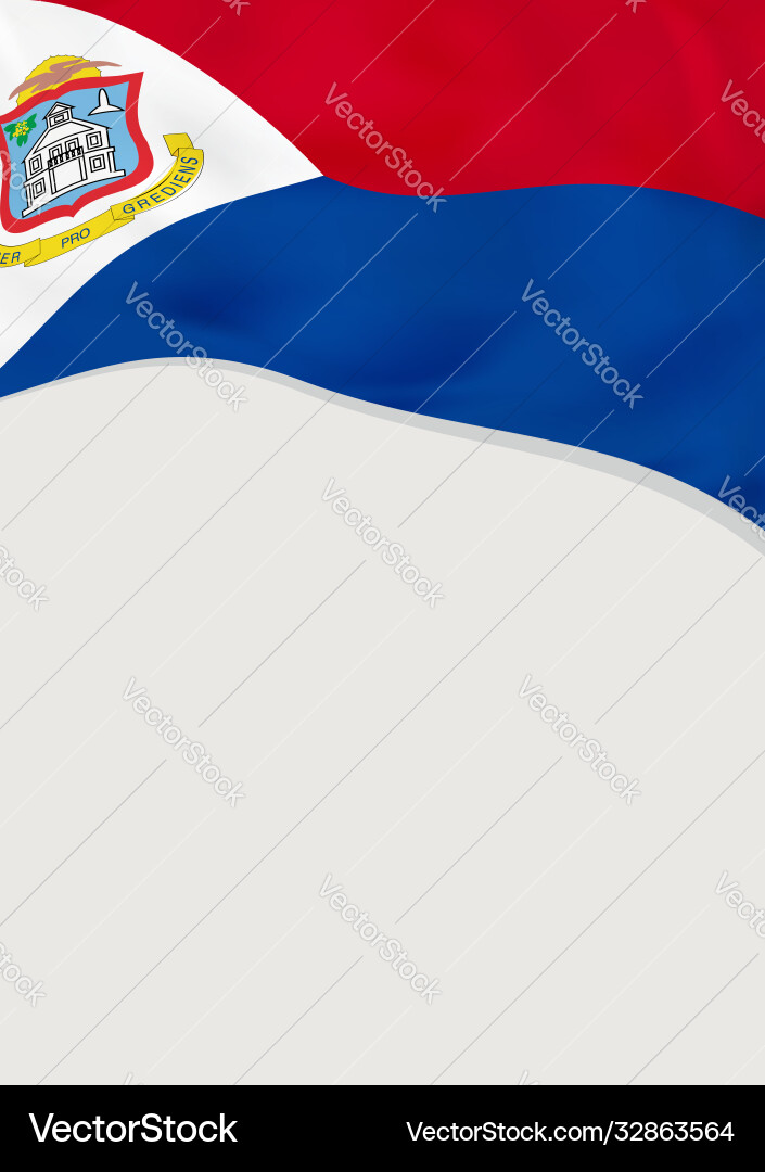 Leaflet design with flag sint maarten template vector image