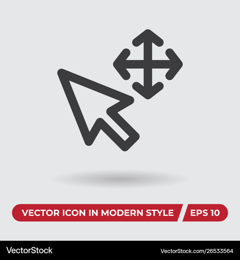 Move arrows icon in modern style for web site Move arrows icon in modern style for web site vector image