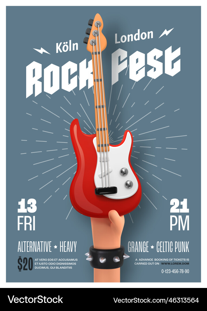 Rock festival invitation printing leaflet template Rock festival invitation printing leaflet template vector image