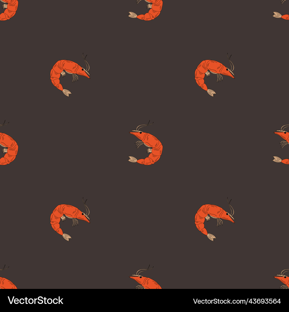 Seamless pattern with shrimp the concept Seamless pattern with shrimp the concept Vector Image