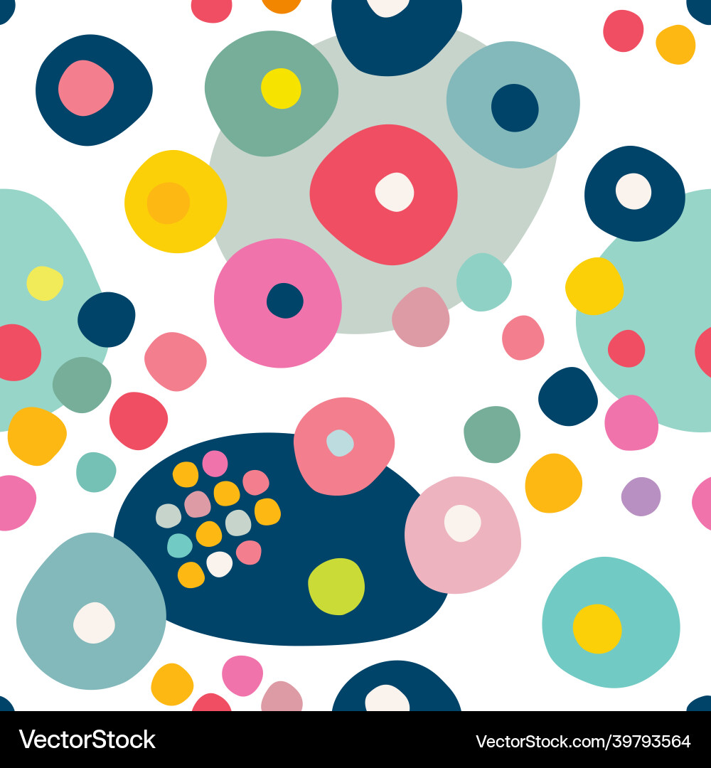 Seamless repeat pattern of colorful circles dots Seamless repeat pattern of colorful circles dots vector image