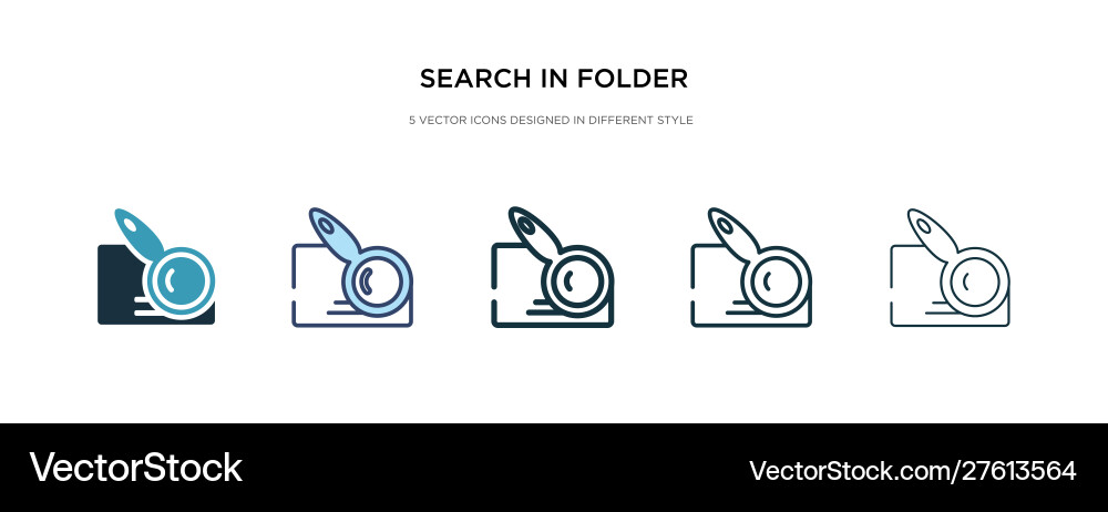 Search in folder icon different style two Vector Image