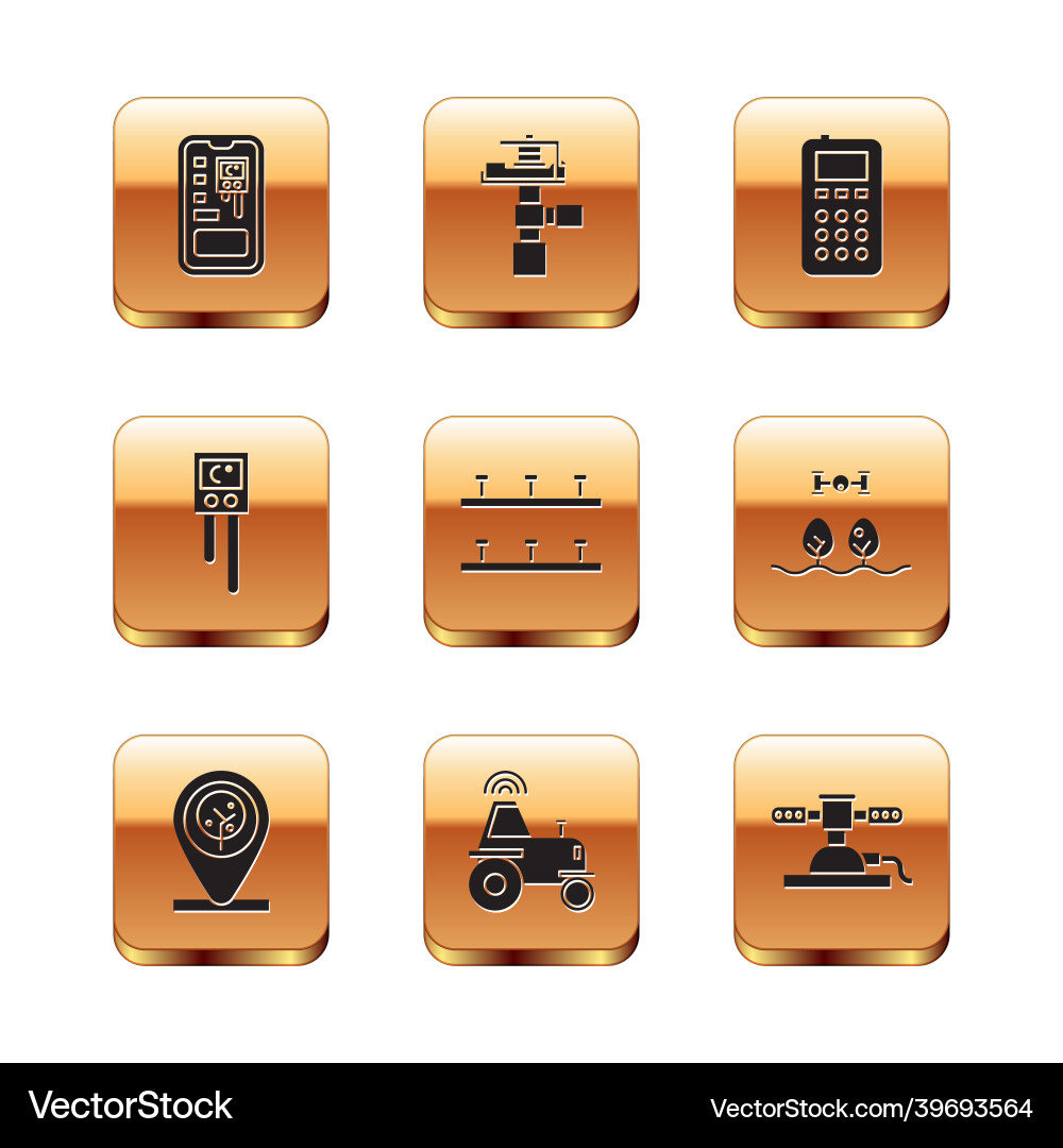Set smart control farming system location Set smart control farming system location vector image