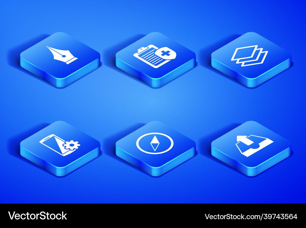 Set upload inbox fountain pen nib wind rose Set upload inbox fountain pen nib wind rose vector image