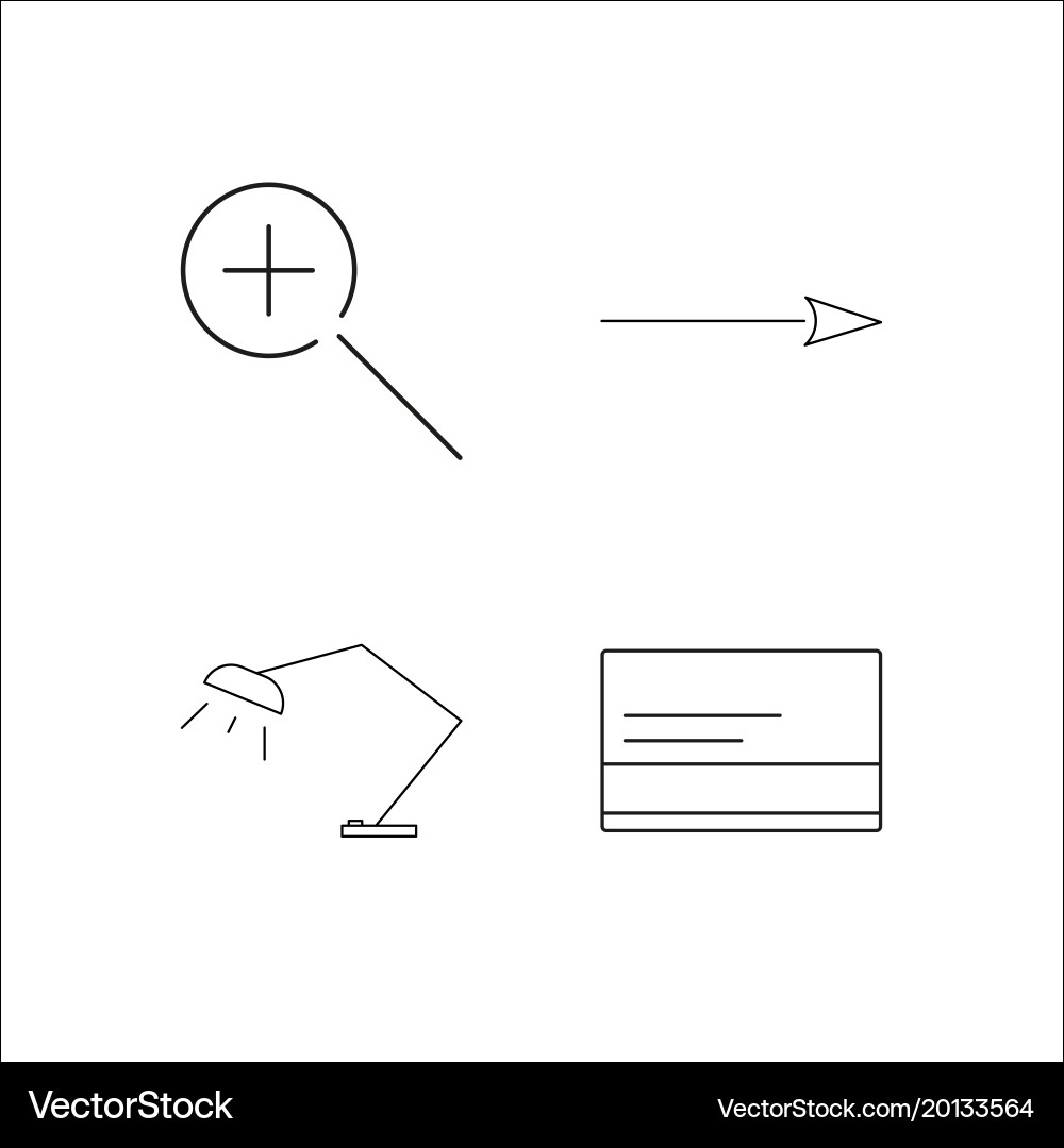 Web simple linear icon setsimple outline icons vector image
