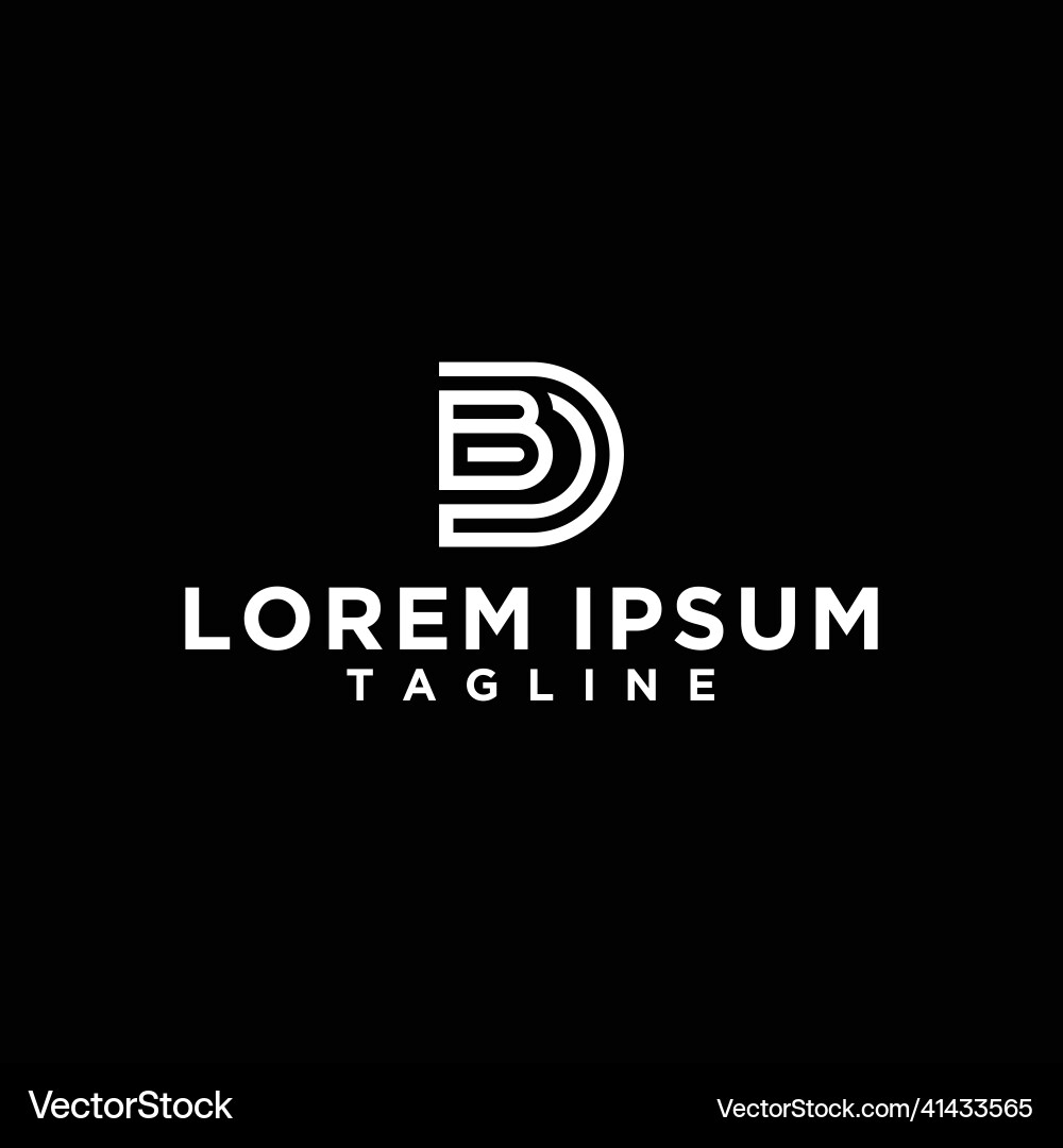Bd or db monogram logo design Vector Image