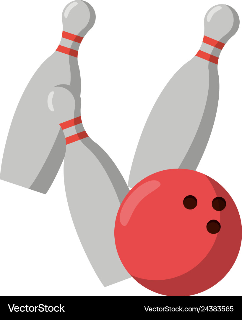 Bowling pins and ball sport cartoon Bowling pins and ball sport cartoon vector image