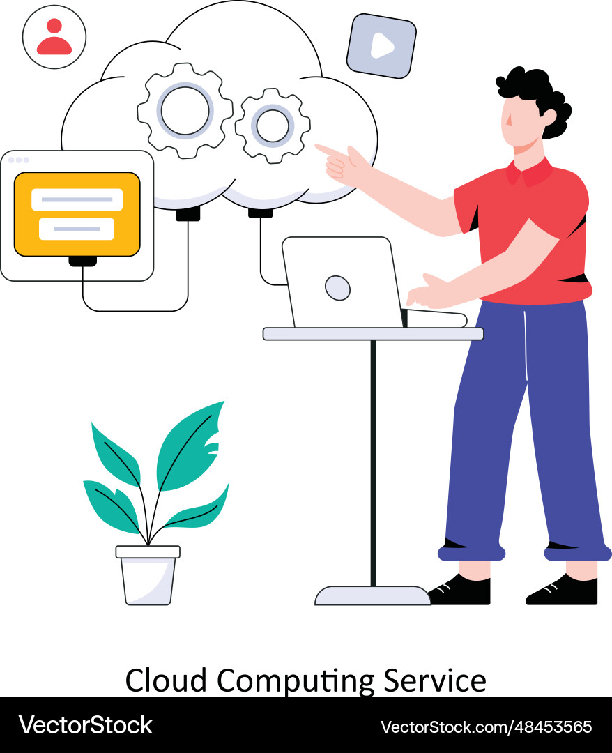 Cloud computing service flat style design i vector image