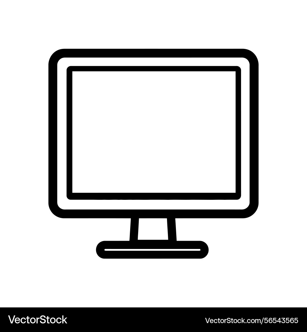 Computer monitor icon isolated display vector image