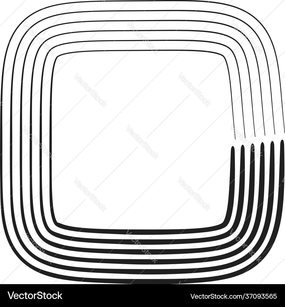Concentric square element with drawn lines Concentric square element with drawn lines vector image