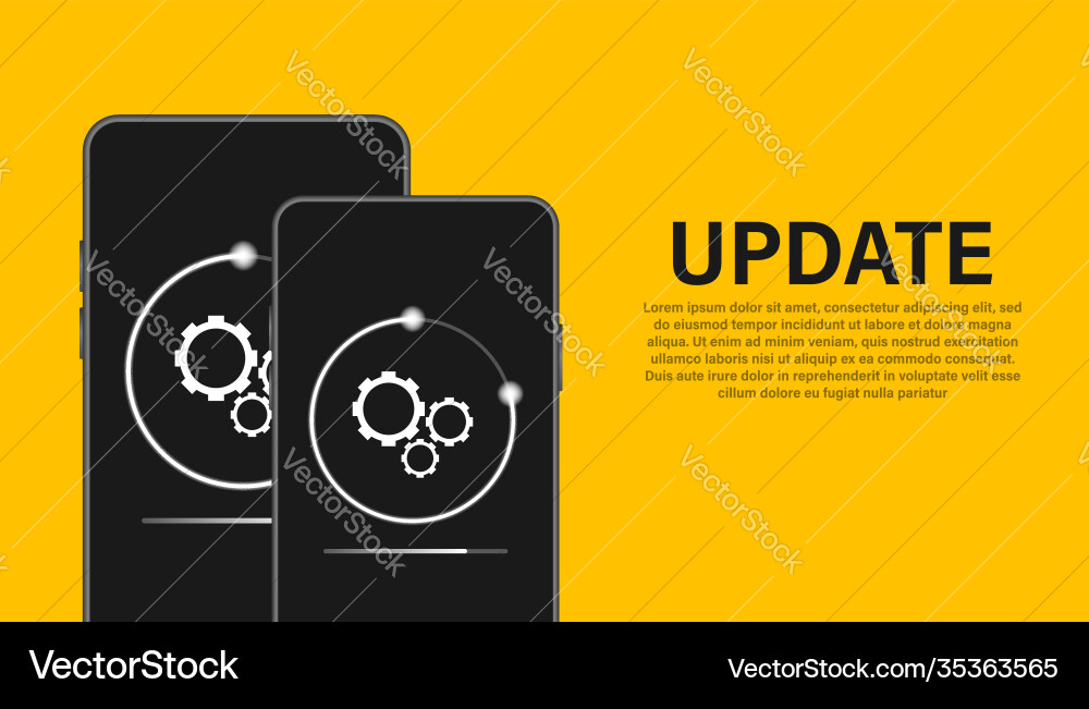 Data update or synchronize with bar process vector image