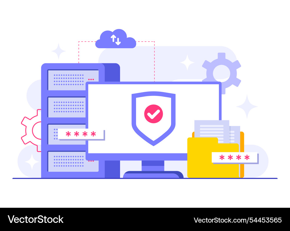 Database protection cyber security data center Vector Image