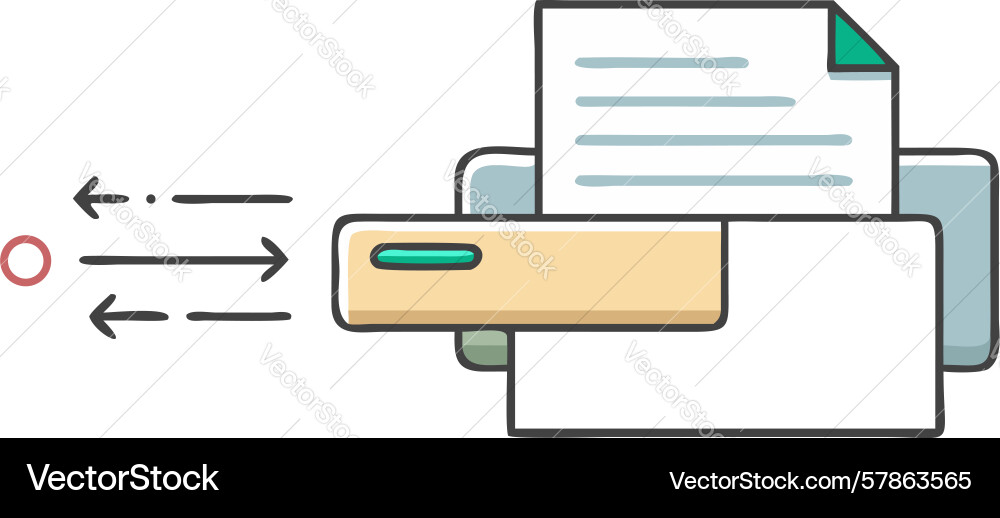 Document flow printer workflow icon design vector image