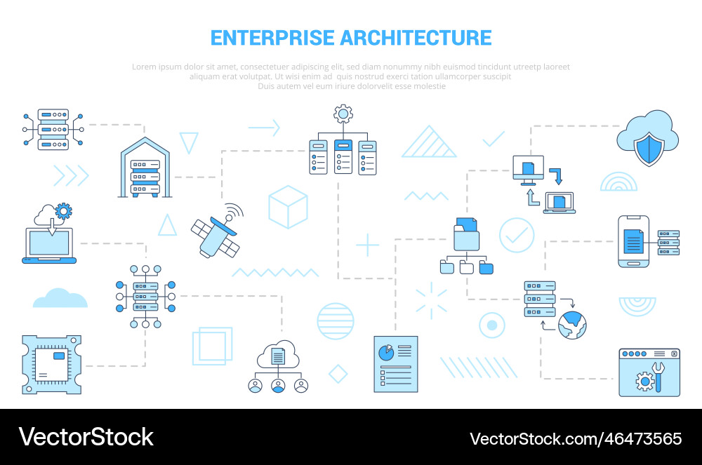 Enterprise architecture concept with icon set Vector Image
