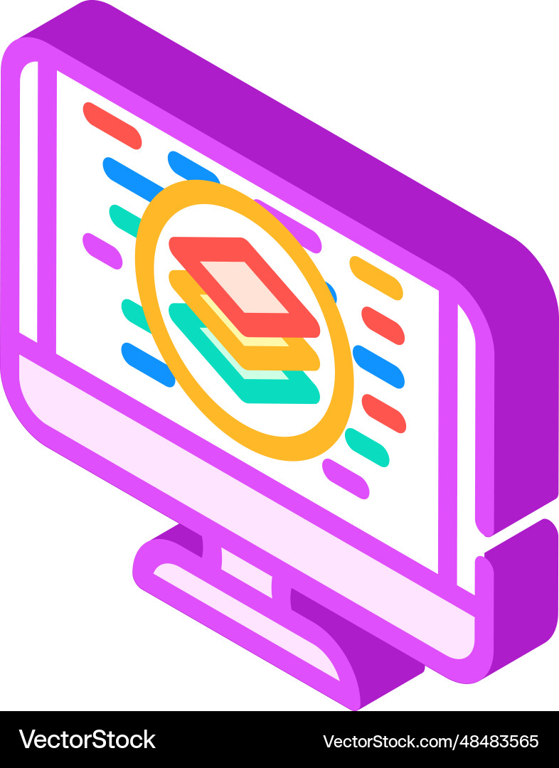 Full stack development software isometric icon Full stack development software isometric icon vector image