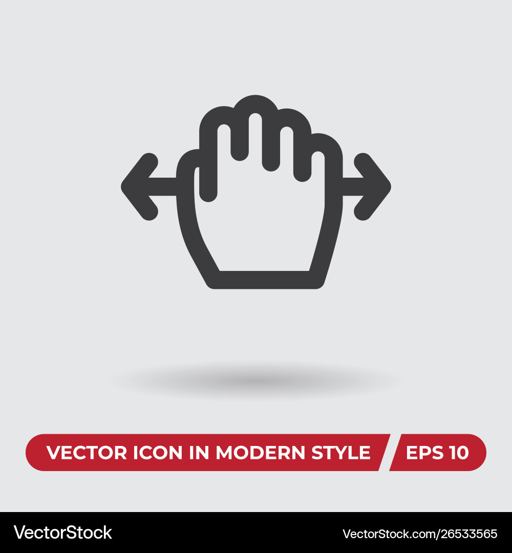 Hand move icon in modern style for web site Vector Image