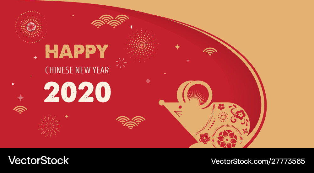 Happy chinese new year design 2020 rat zodiac Happy chinese new year design 2020 rat zodiac vector image