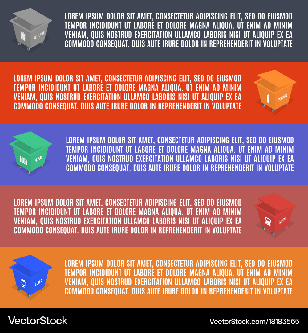 Info graphics elements of garbage in isometric Vector Image