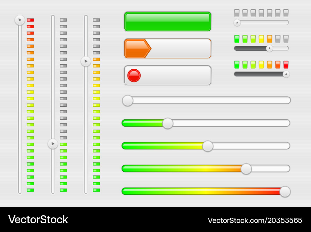 Interface web elements internet sliders volume vector image