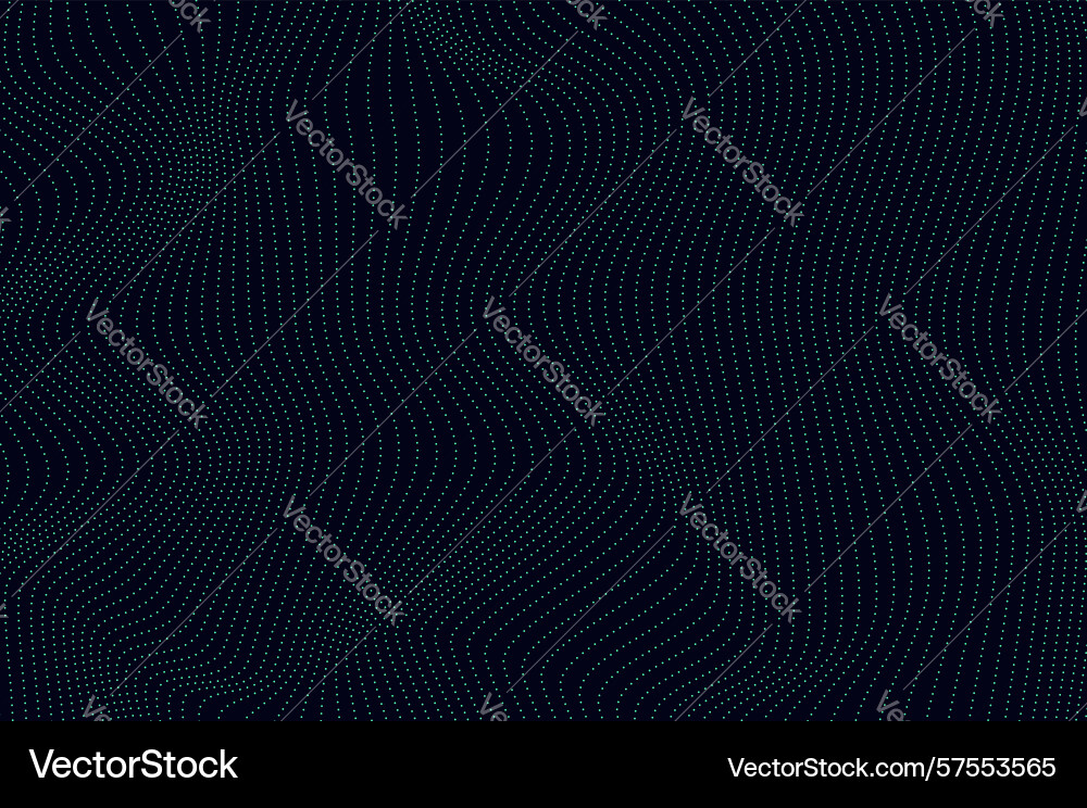 Mininalist dynamic neon green particle wave line vector image