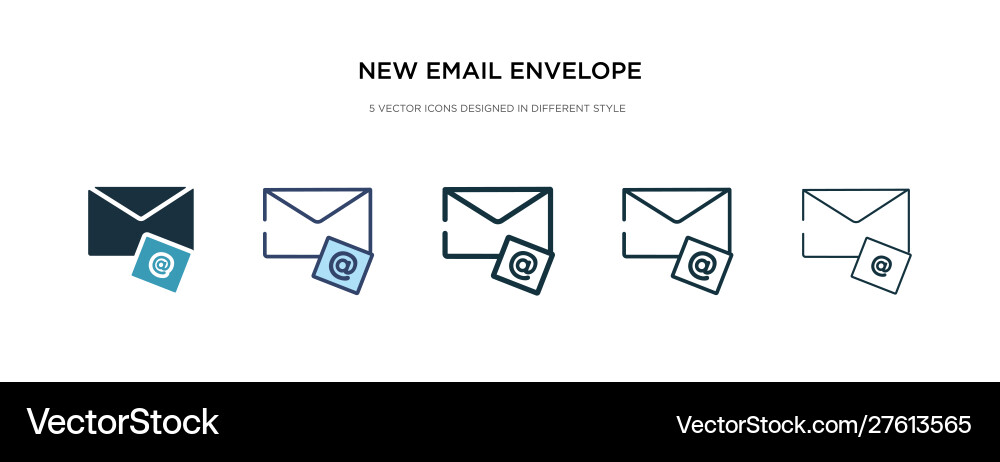 New email envelope icon in different style two New email envelope icon in different style two vector image