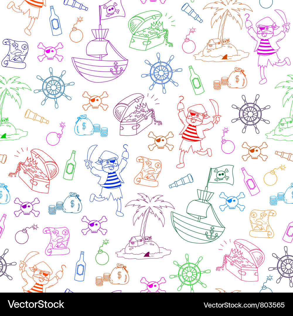 Pirate Skull Pattern Vector Image