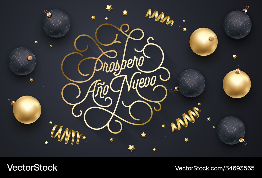 Prospero ano nuevo spanish happy new year navidad Prospero ano nuevo spanish happy new year navidad Vector Image