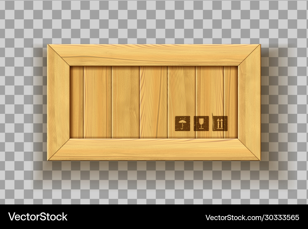 Rectangular wooden container from top view Rectangular wooden container from top view vector image