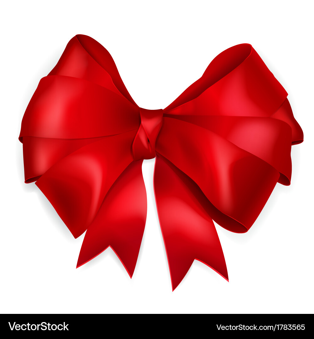 Red bow Royalty Free Vector Image - VectorStock