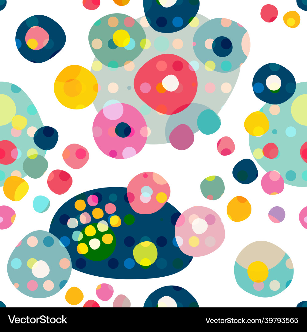 Seamless repeat pattern of colorful circles dots Seamless repeat pattern of colorful circles dots vector image