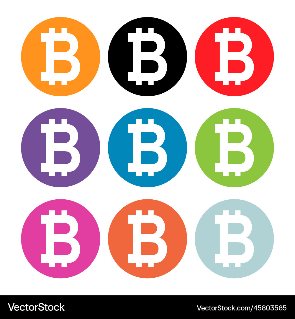 Set of bitcoin web coin internet electronic Set of bitcoin web coin internet electronic vector image