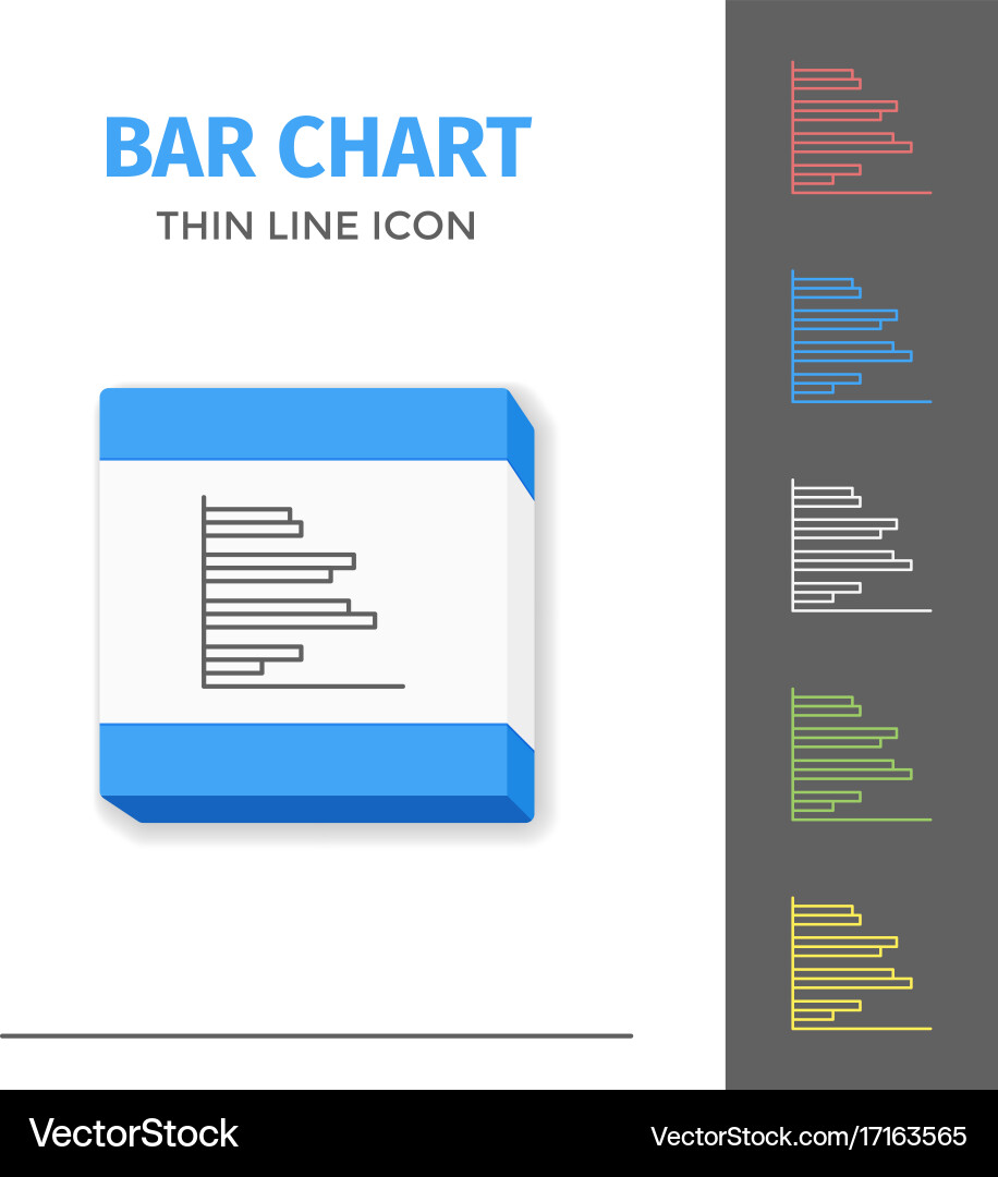 Simple line stroked chart or graph icon vector image