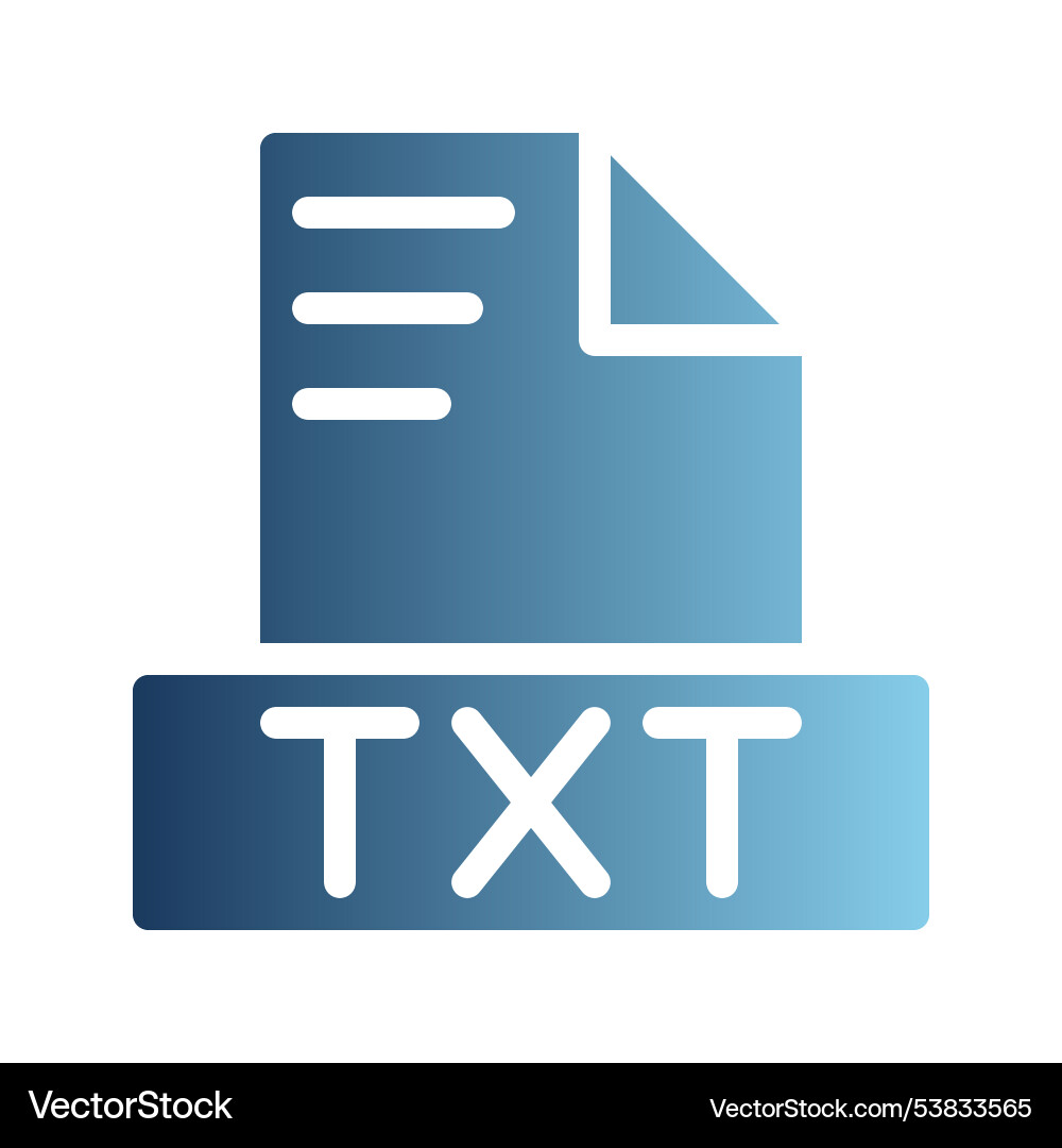 Txt document file text icons with gradient fill vector image