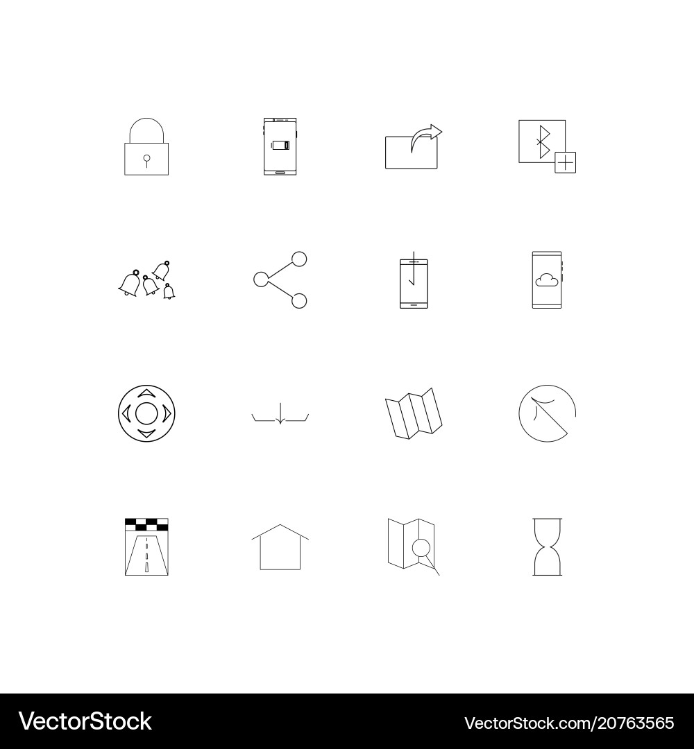 Web applications linear thin icons set outlined Vector Image