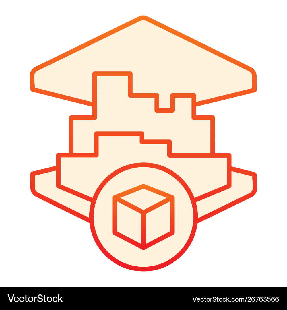3d architecture print flat icon printing 3d architecture print flat icon printing vector image