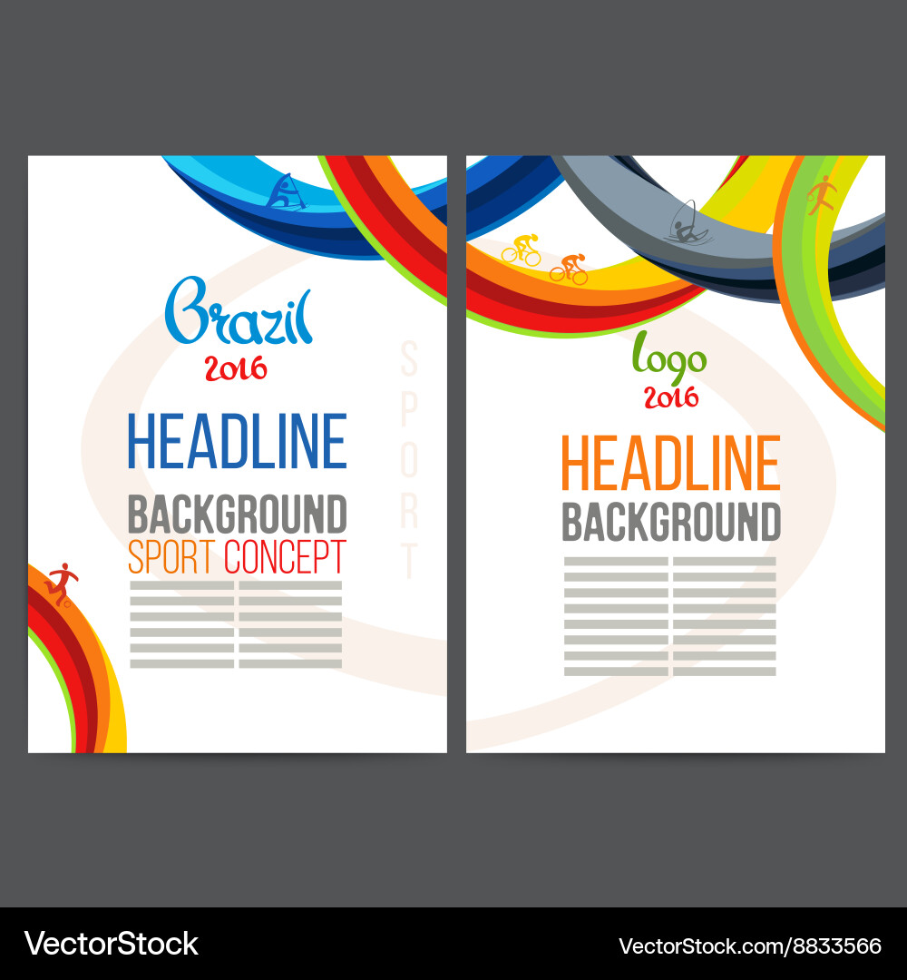 Abstract template design with colored lines waves vector image