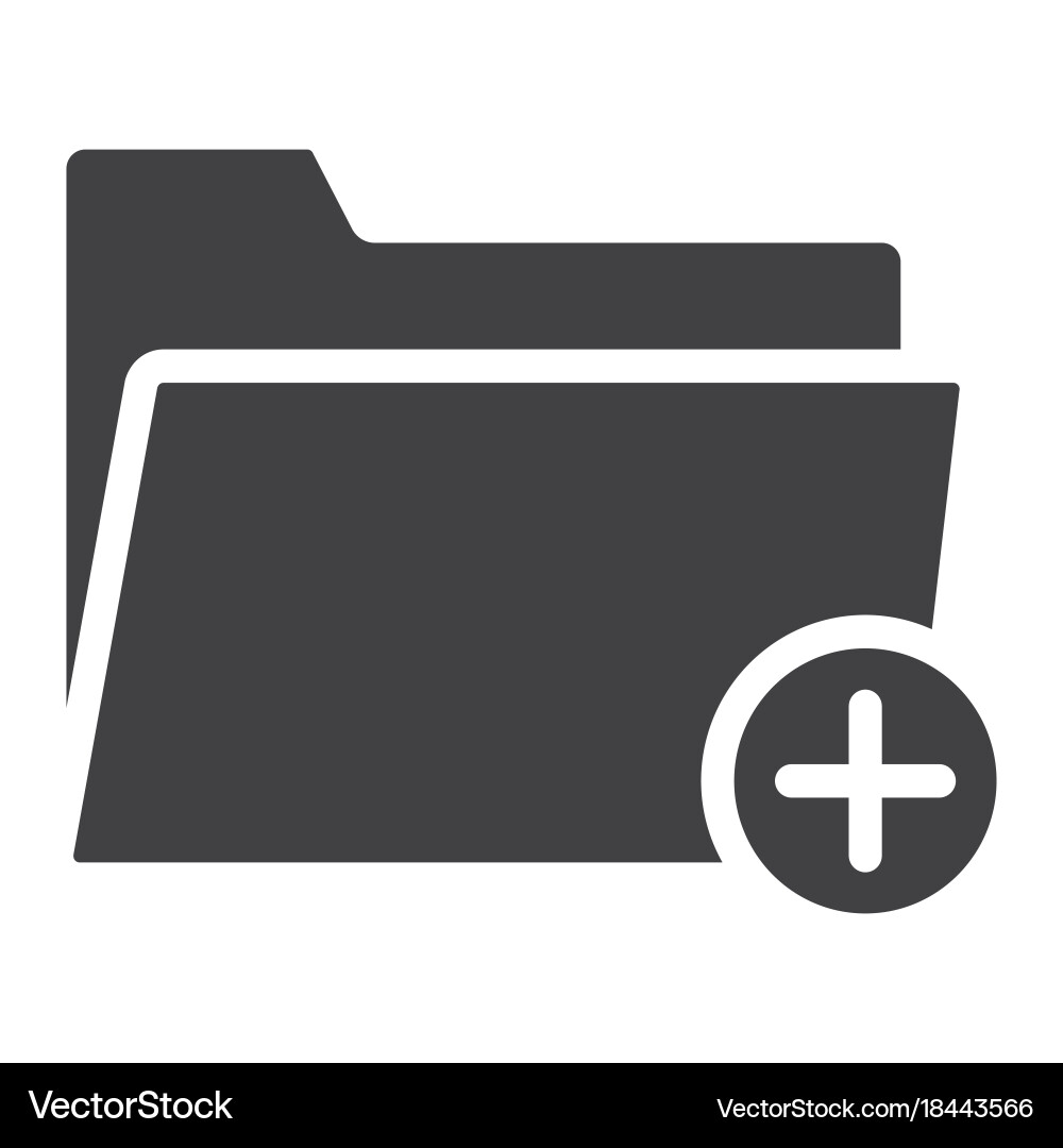 Add folder glyph icon web and mobile file vector image