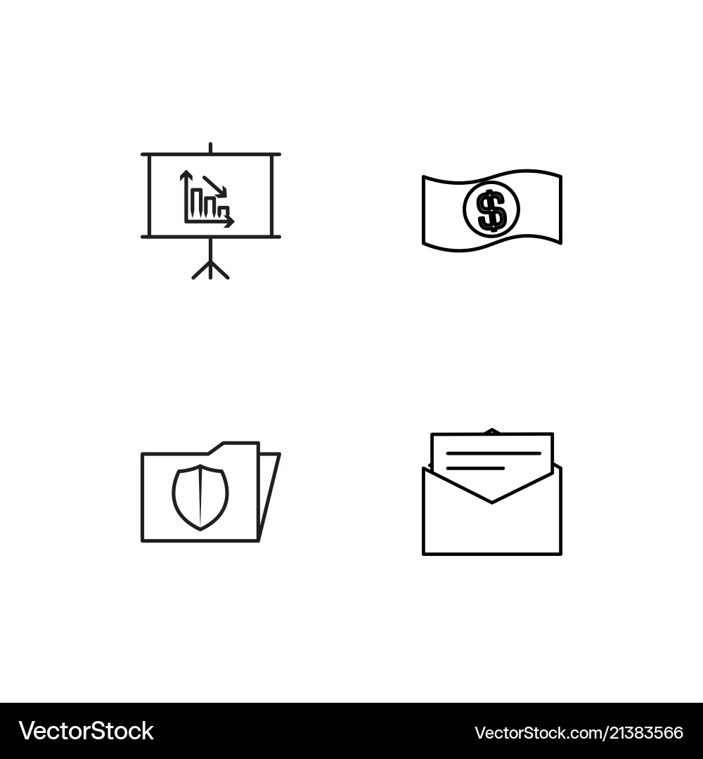 Banking linear icons set simple outline vector image