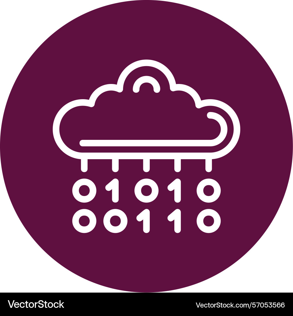 Binary code line circle style icon design vector image